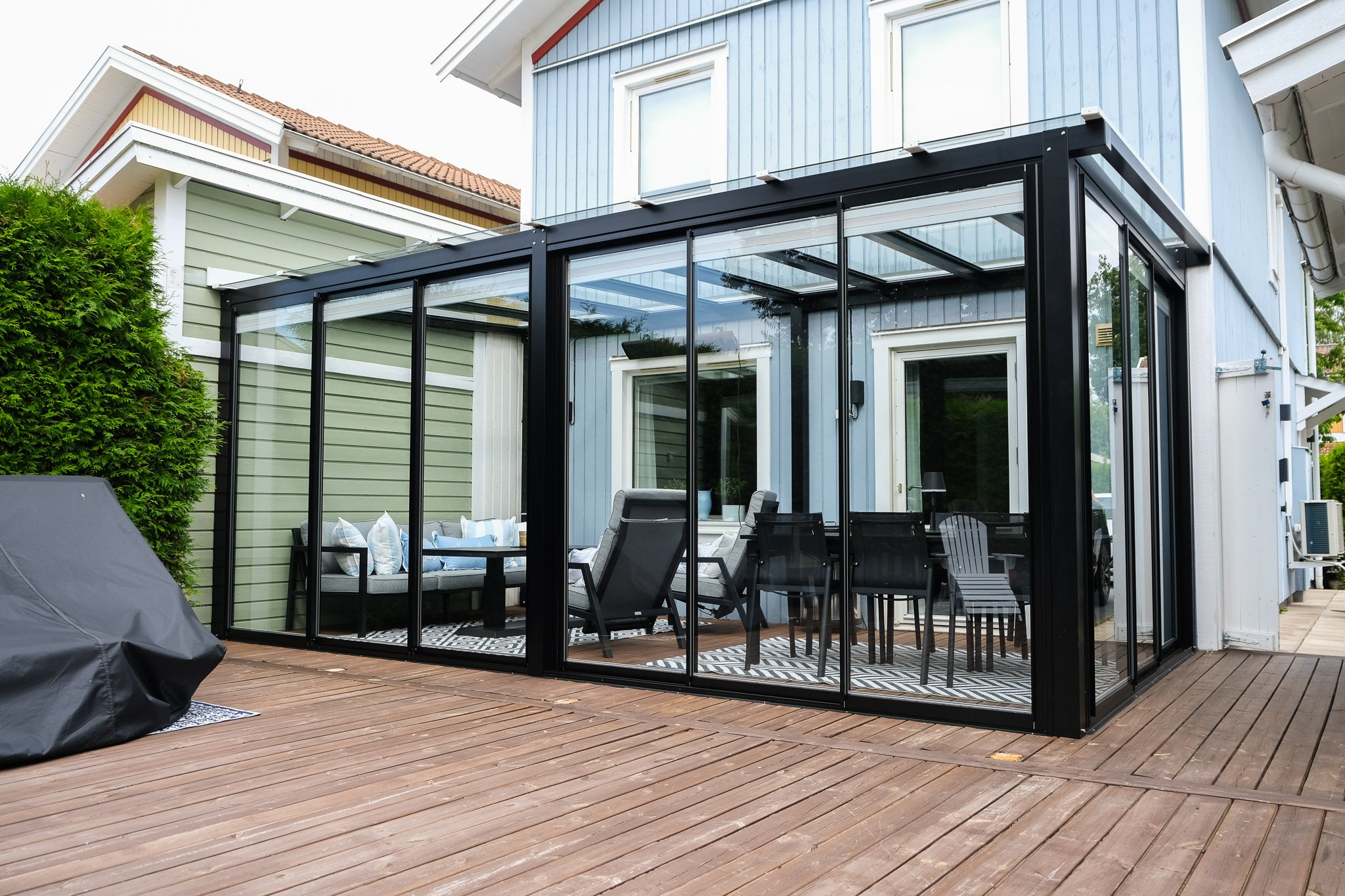 balkongrutan premium skjutsystem med glastak